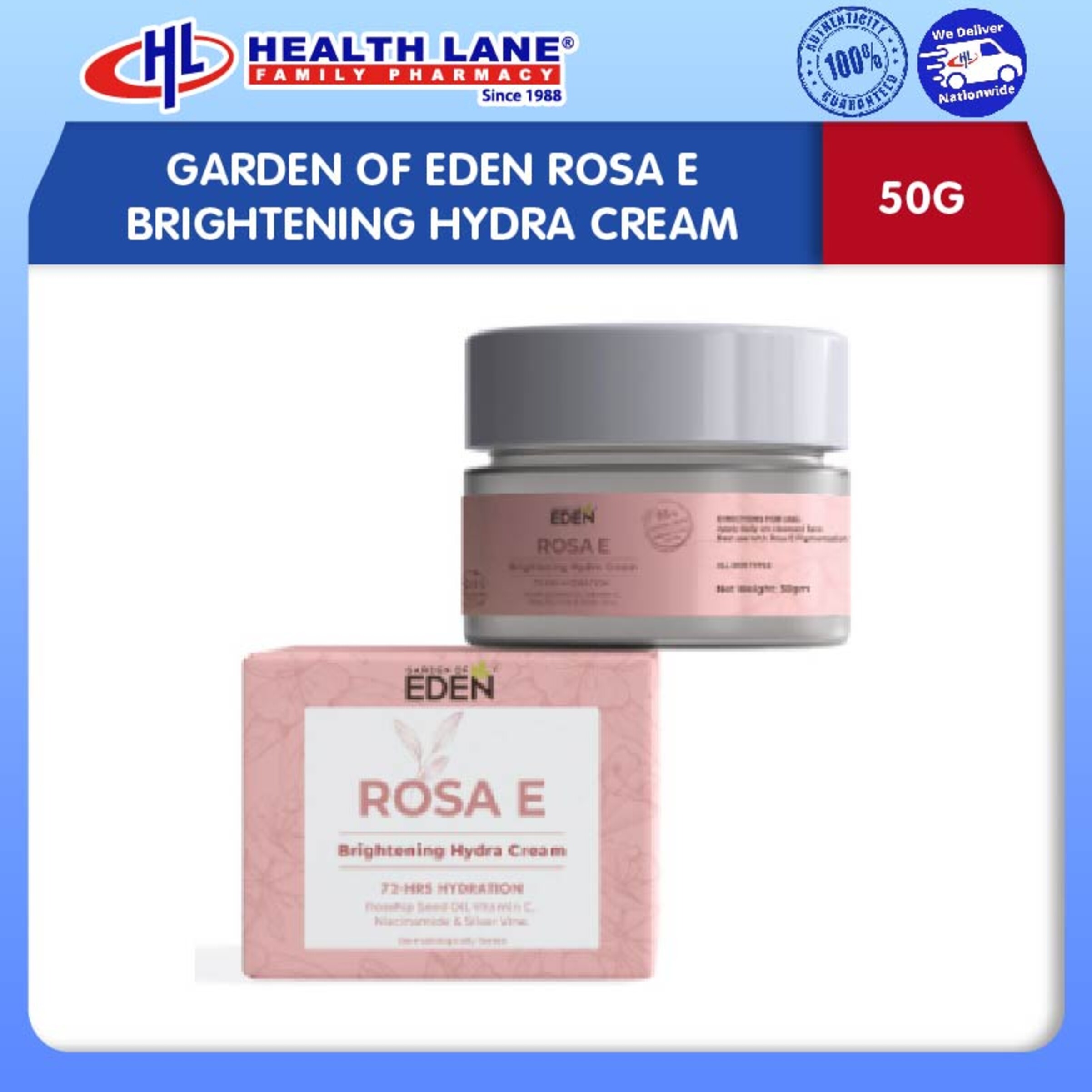 GARDEN OF EDEN ROSA E BRIGHTENING HYDRA KRIM (50G)